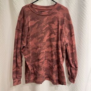 Lululemon Perfectly Oversized Pink Camo Crewneck